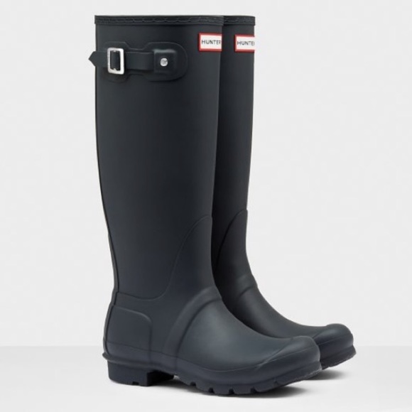 matte black rain boots womens